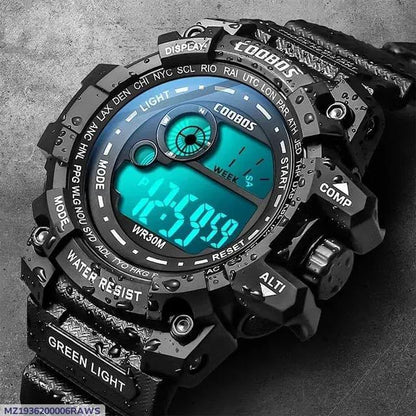 Mens Sports Watch Blue Water Resistant 24Hr Display