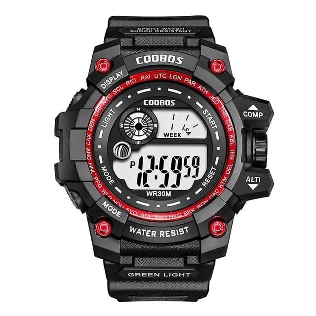 Mens Sports Watch Blue Water Resistant 24Hr Display