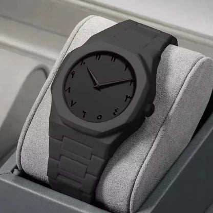 Black Carbon Fiber Analogue Watch