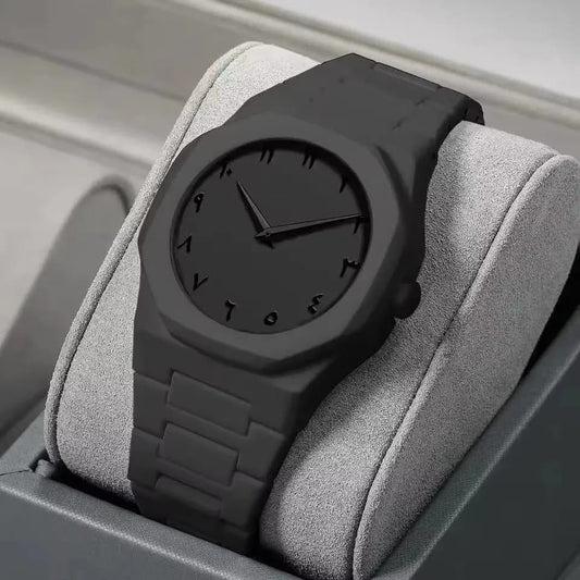 Black Carbon Fiber Analogue Watch