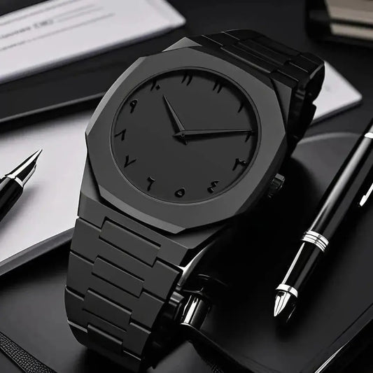 Black Carbon Fiber Analogue Watch